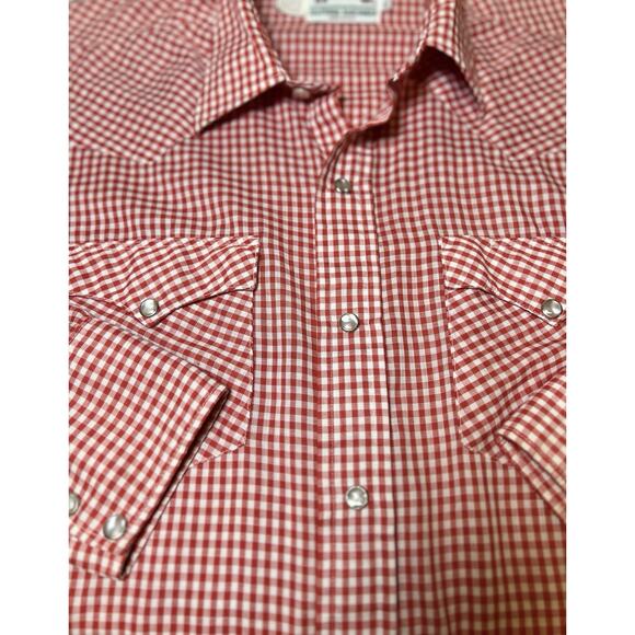 HbarC VTG California Western Pearl Snap Shirt Mens Size 17.5 34 Made in USA - Picture 10 of 10